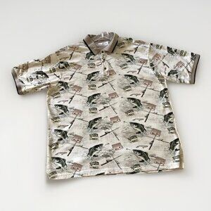 American Summer Clothing Company Mens Size XXL Polo Shirt Fishing Lures Bass